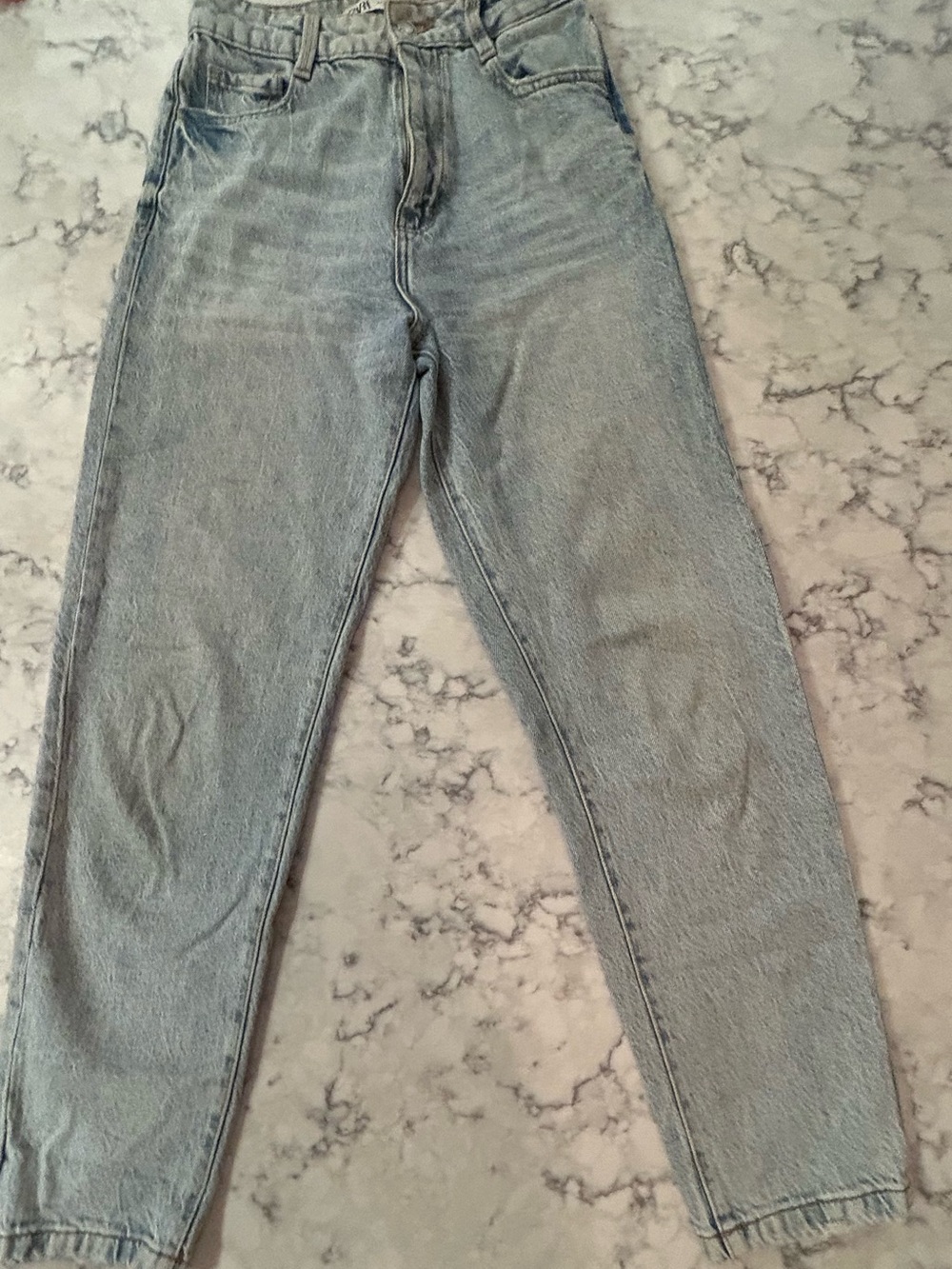 High-Waist Light Wash Mom Jeans